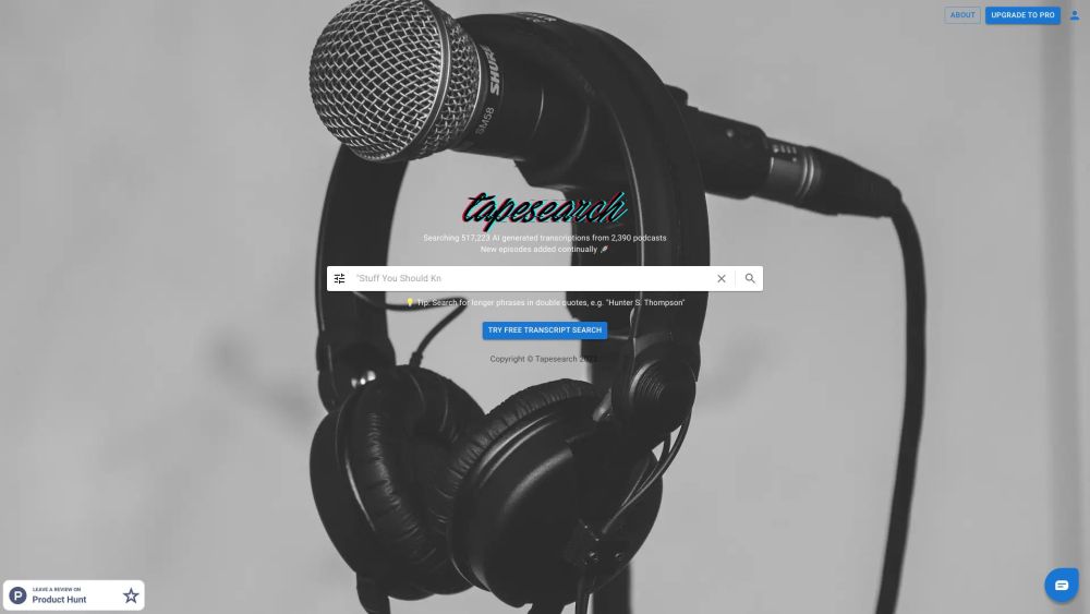 Tapesearch: AI-Driven Fast Podcast Transcript Search Engine