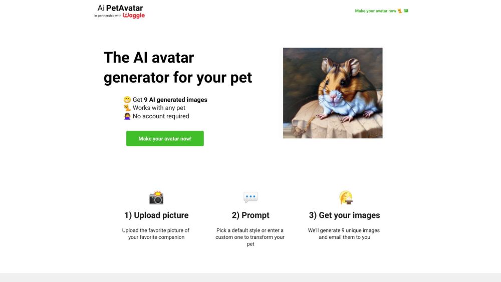 AiPetAvatar.com: AI Pet Avatars, Predefined & Custom Styles