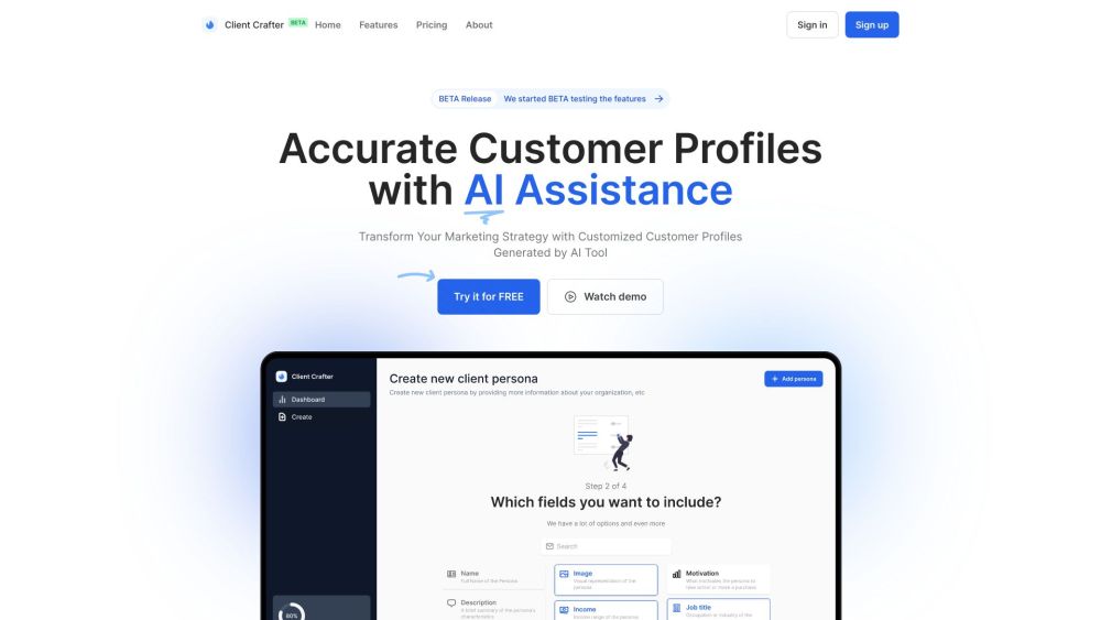 Client Crafter: AI-Powered Target Customer Profile Creation : Create精准客户画像, Personalized & Visually Stunning Profiles for Smarter Marketing
