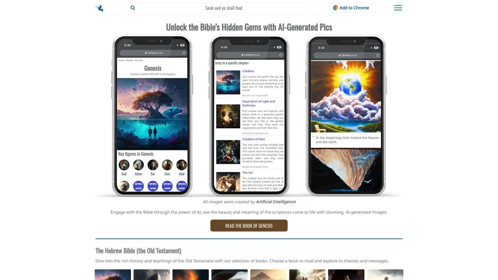 BiblePics: AI-Generated Bible Art for Fresh Visual Scripture