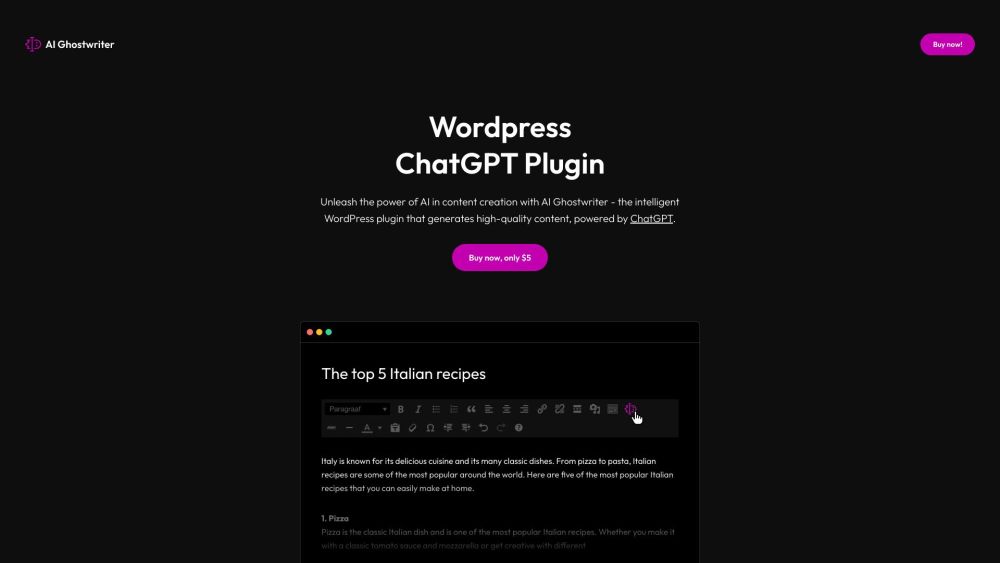 AI Ghostwriter: Intelligent ChatGPT-Powered Content Plugin for WordPress – Create High-Quality, Engaging Content Effortlessly