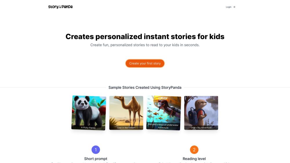 StoryPanda: Personalized Kids' Stories, AI-Crafted, Instant Online Creation
