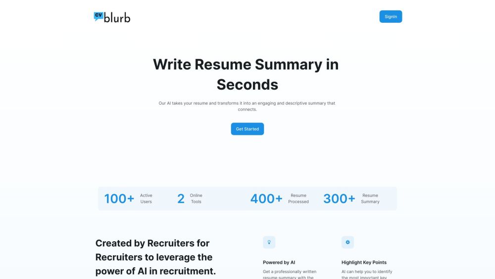 CVblurb : Save Time, Enhance Efficiency, Discover Top Talent Faster