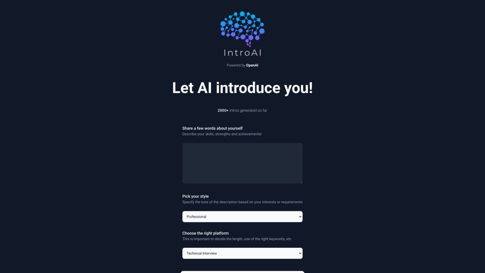 IntroAI: Free AI Tool for Personalized Intros & Stand Out Online
