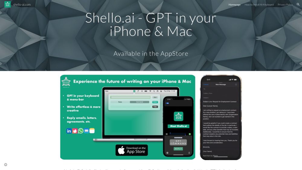 Shello.ai: GPT-Powered Typing, Language Switch, Special Symbols