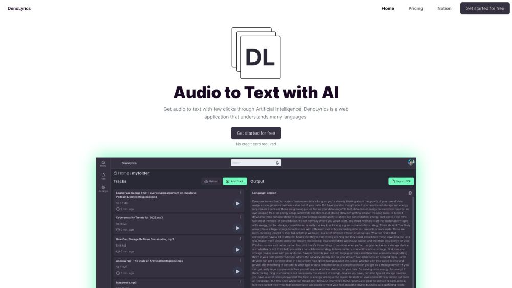 DenoLyrics: AI Transcription, Captioning & 143 Languages Support