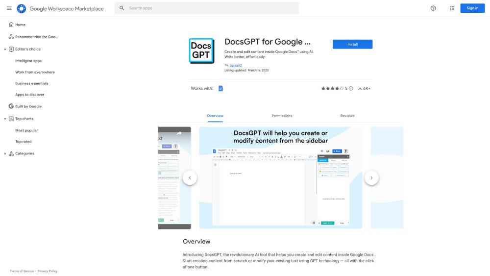 DocsGPT: AI-Powered Content Creation & Editing in Google Docs