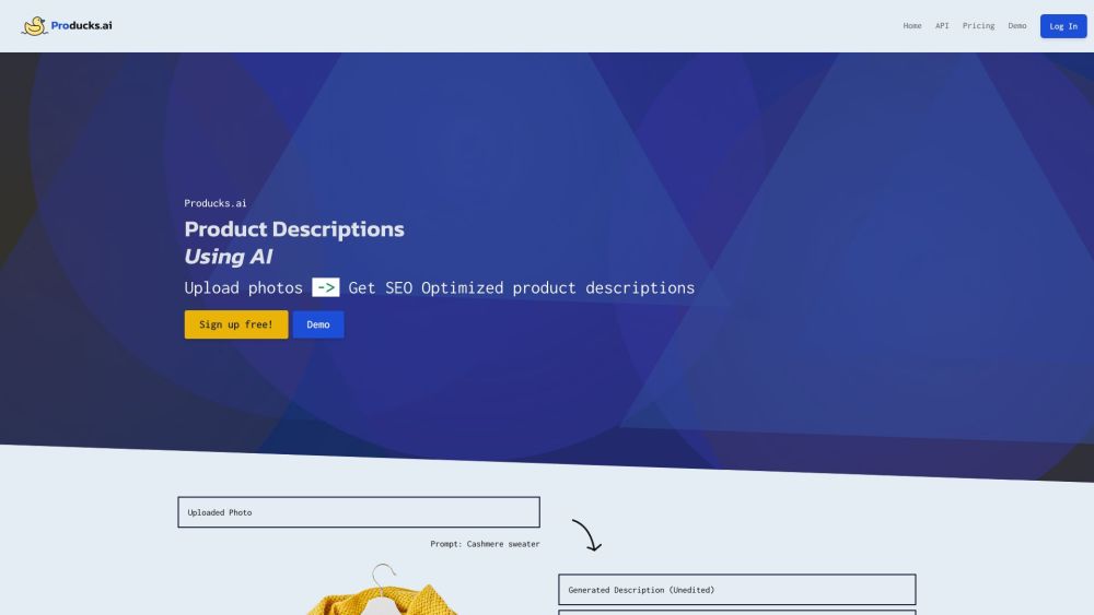 Producks.ai: AI Image to SEO Descriptions Tool – Instant, Detailed Content for E-commerce Success