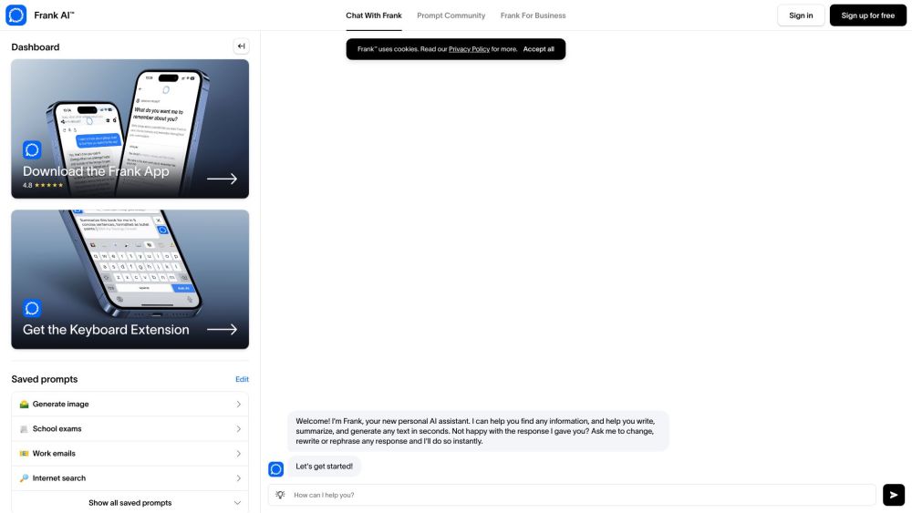 Frank - AI Assistant: Fast Search & Content Creation Across Platforms
