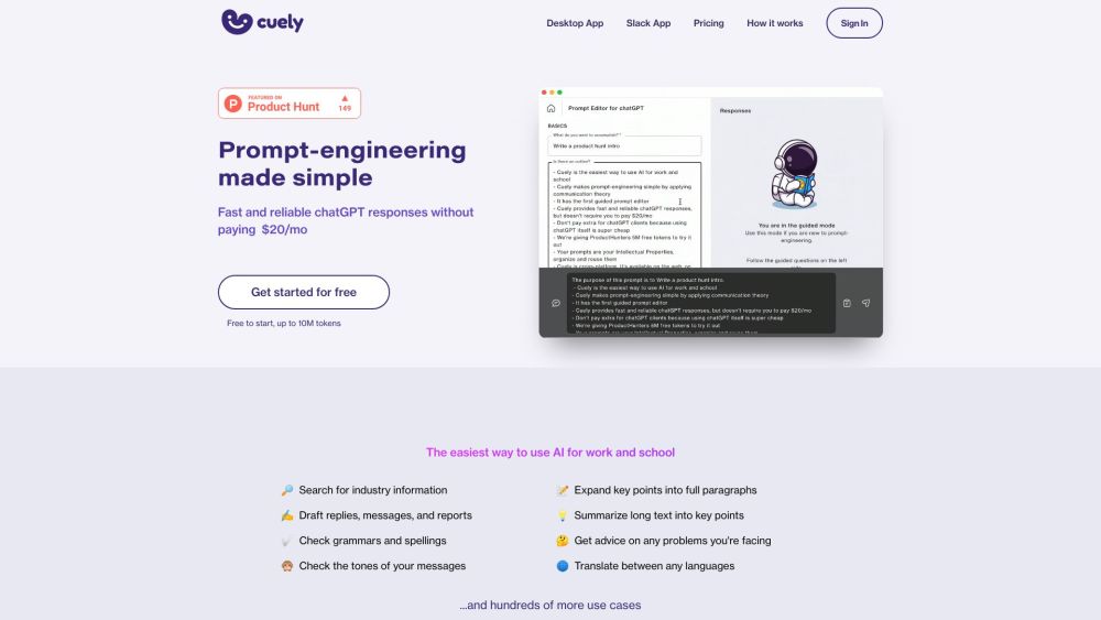Cuely: AI-Assisted Work App : Draft Emails, Proofread, Translate, Boost Productivity