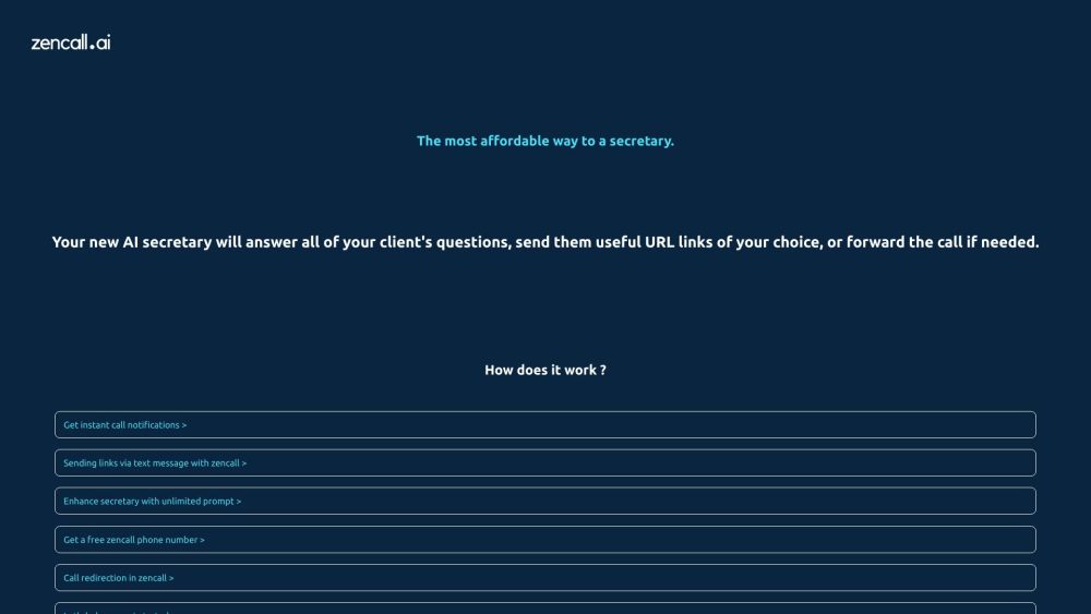 ZenCall: AI Answers Calls, Customizable, ChatGPT-Powered, Always On Schedule