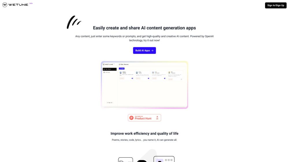 Wetune: AI Platform for Creating & Sharing GPT-Powered Apps