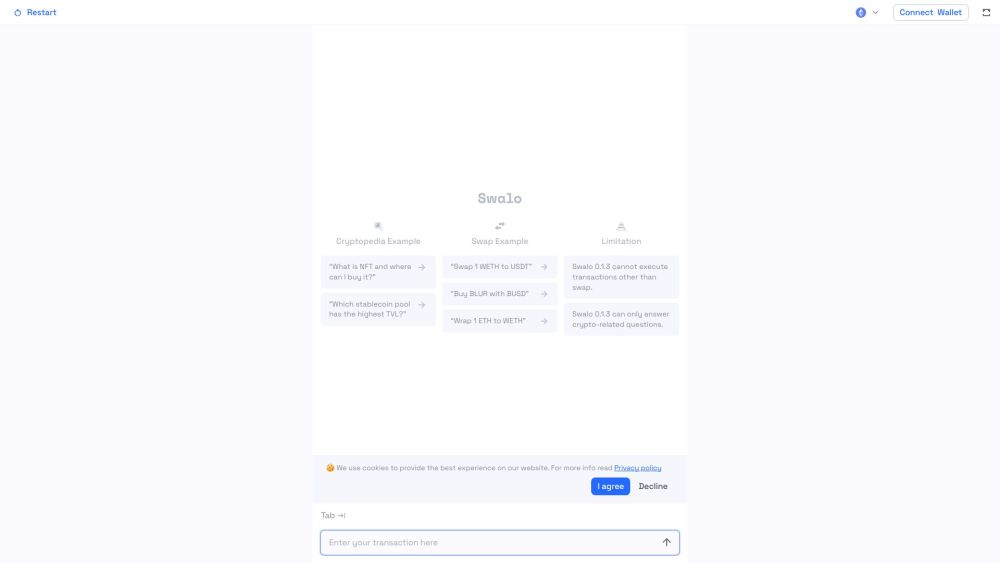 Swalo: NL Chat, 0x Router, Easy Dapp Access on Ethereum