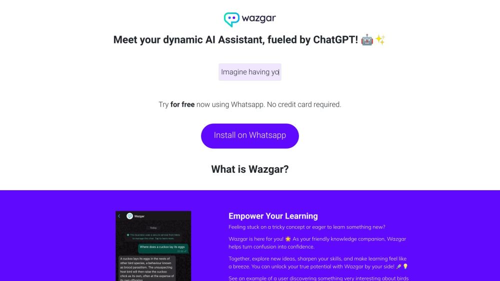 Wazgar: AI Assistant for WhatsApp Tasks & Insights