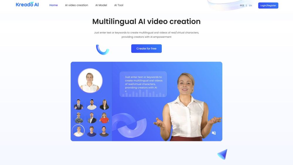 KreadoAI_AIGC: AI Video Creation, Multilingual & Virtual Characters