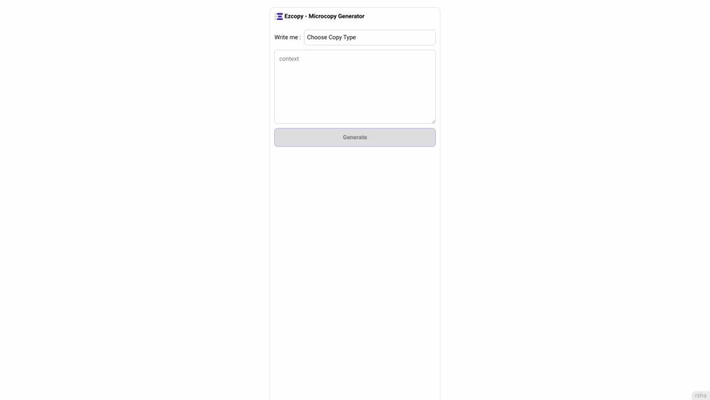 Ezcopy: AI-Powered Microcopy Generator - No Login Needed