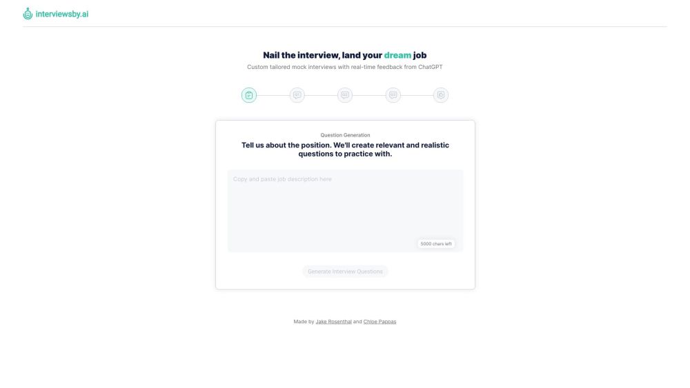 Interviewsby.ai: Custom AI Mock Interviews & Real-Time Feedback