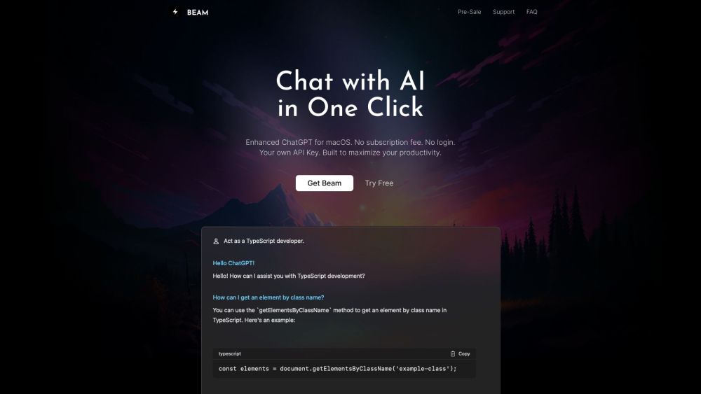Beam for macOS: ChatGPT UI, Seamless In-App Conversations