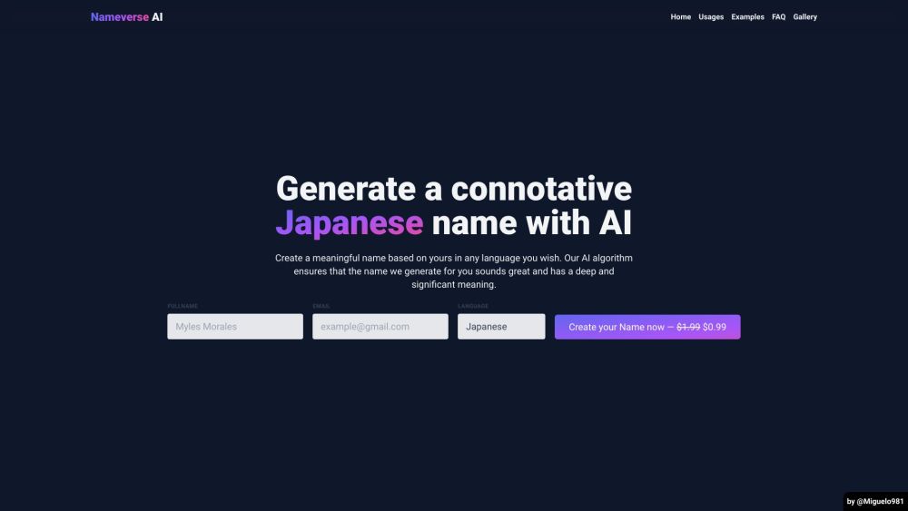Nameverse AI: Unique, Meaningful Names in Multiple Languages