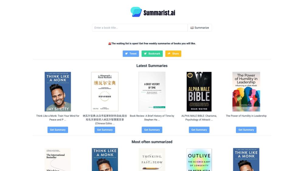 Summarist.ai : Instant Book Summaries, AI-Driven, Save Time
