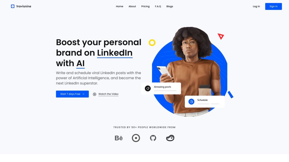 Travisnine: AI Crafted Posts, Easy Scheduling, Boost LinkedIn Presence
