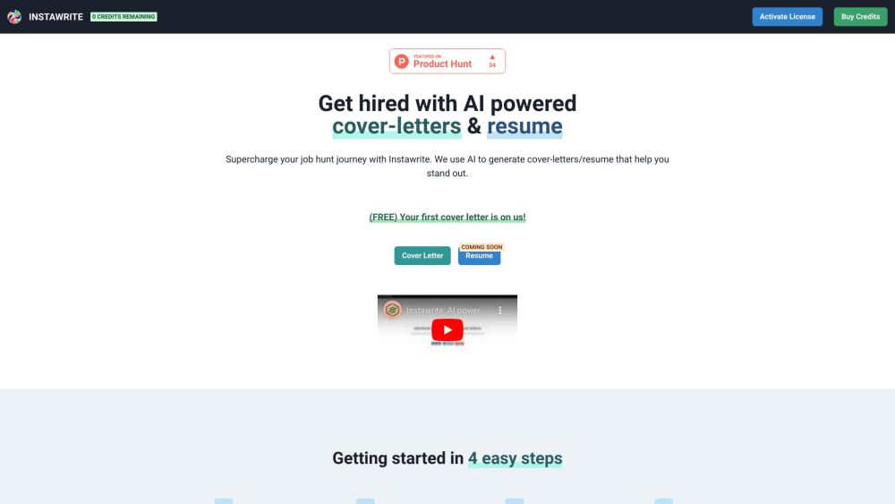 Instawrite : AI-Powered Resume & Cover Letter Crafting Precision