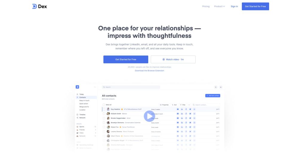 Dex: Personal CRM : Sync LinkedIn & Email, Track Relationships