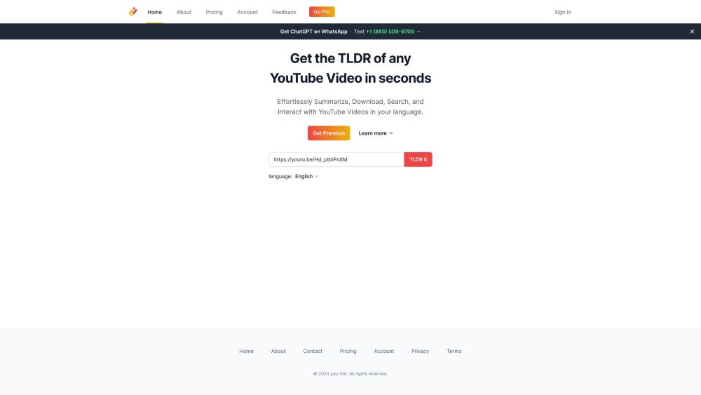 You-tldr: Quick Summaries, Video Downloads, Multi-Language