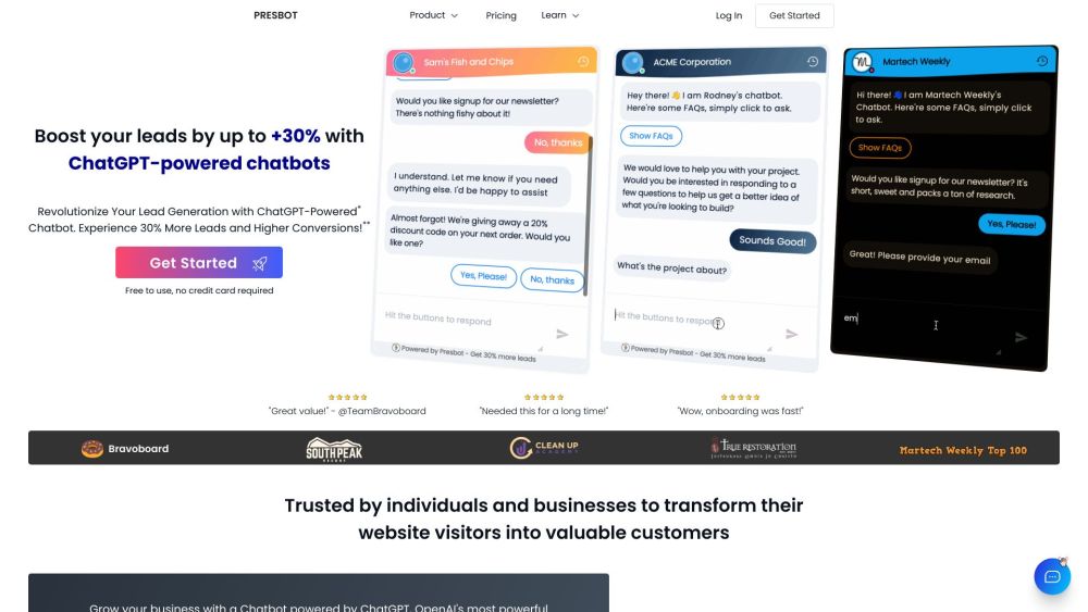 Presbot: AI-Powered ChatGPT Bot for Leads & Conversions