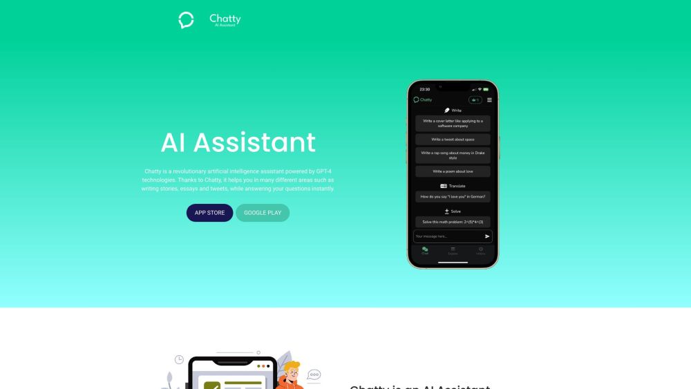 Chatty AI Assistant: GPT-4 for Content, Q&A, Nutrition, Health, Finance, Tech