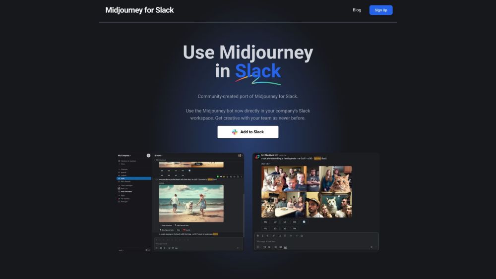 Midjourney for Slack : AI Bot for Creative Image Design in Teams - Generate Stunning AI Images Directly in Slack for Team Collaboration and Innovation