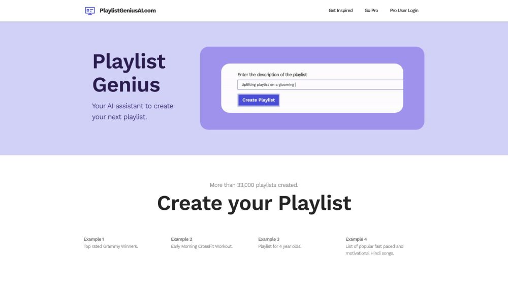 PlaylistGeniusAI : Create Playlists, Discover Music, Elevate Listening