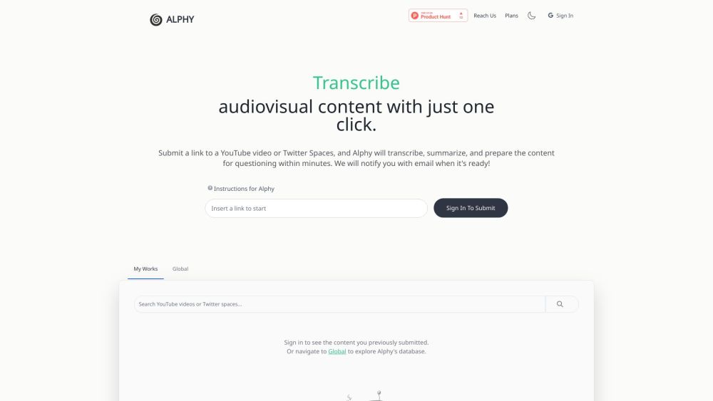 Alphy : AI Transcription, Summarization, Q&A for YouTube Insights