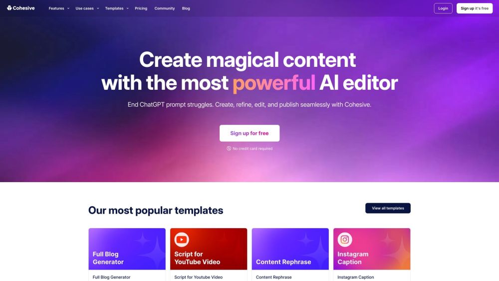 Cohesive: AI Editor for Content Creation & Editing