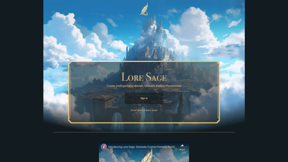 Lore Sage: Create Rich Histories & Captivating Storylines for Fantasy Worlds