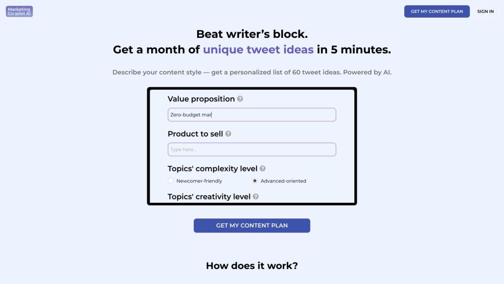 Content Generator : Instant Ideas for Writer's Block Relief