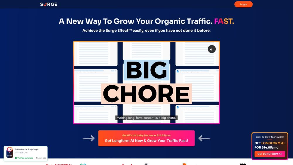 SurgeGraph: SEO, AI Writing, Traffic Growth & Content Planning Tools