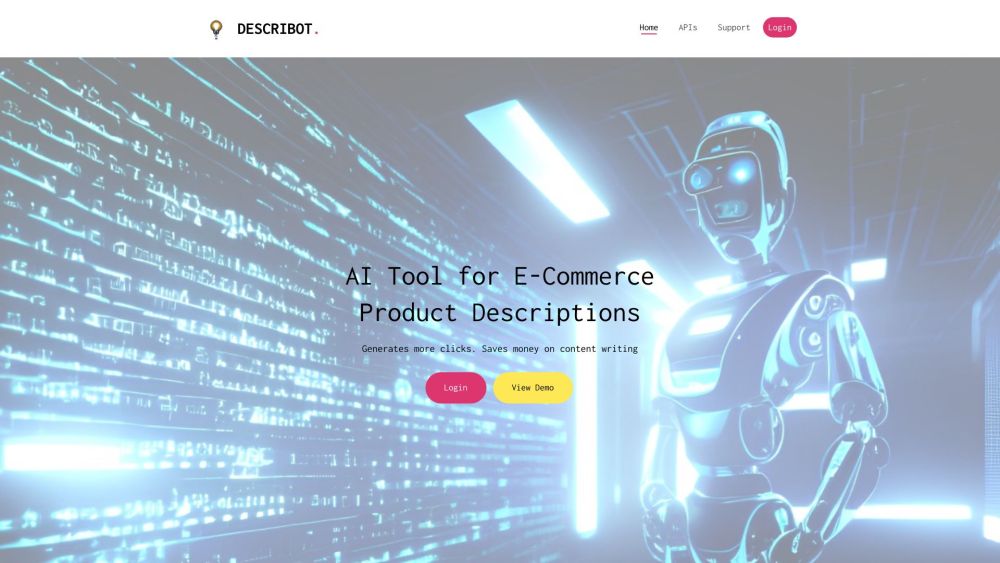 Describot: AI Tool for Creative E-Commerce Product Descriptions – Boost Clicks, Save Time, Cut Costs with SEO-Friendly Content