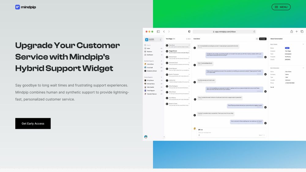Mindpip: Hybrid AI & Human Support Widget for Personalized Service