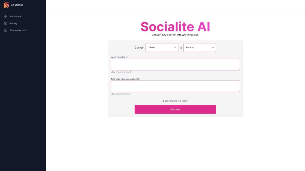 Socialite AI: Effortless Content Transformation Anytime