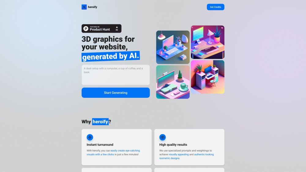 Heroify: AI-Powered 3D Isometric Designs in Minutes