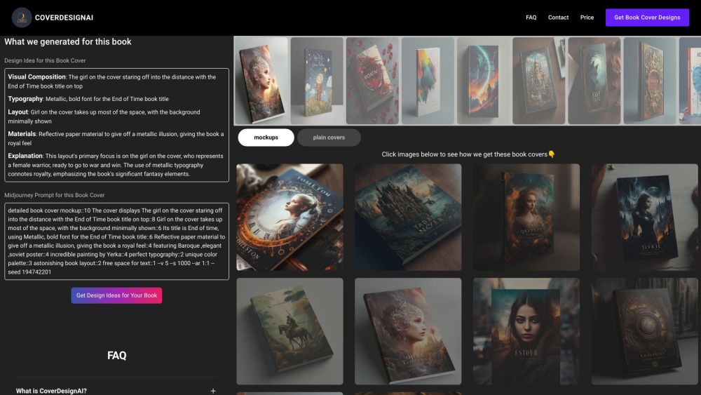 CoverDesign AI: Quick, Easy, AI-Powered, Stunning Book Covers