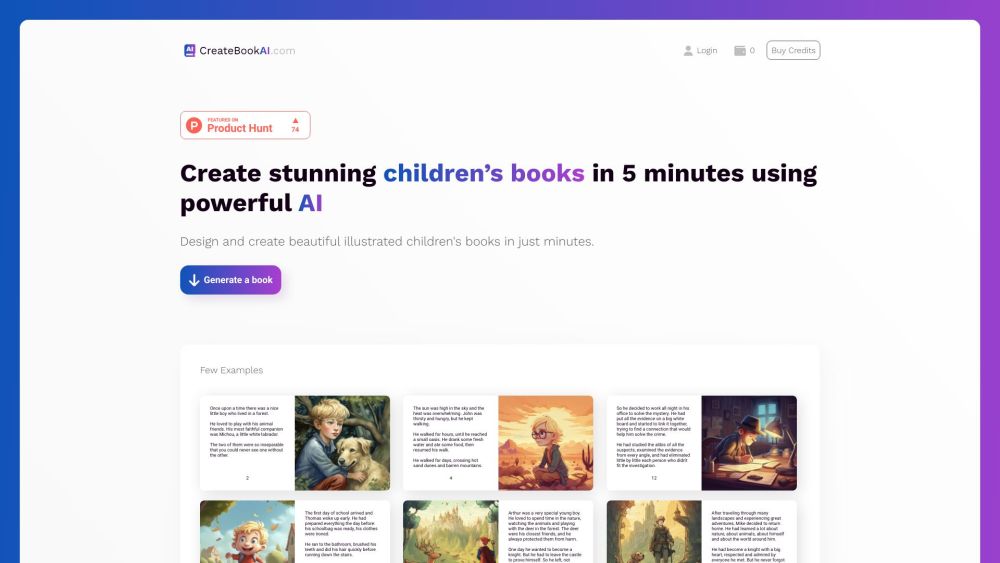 CreateBookAI: AI-Crafted, Customizable Kids' Books Without Skills