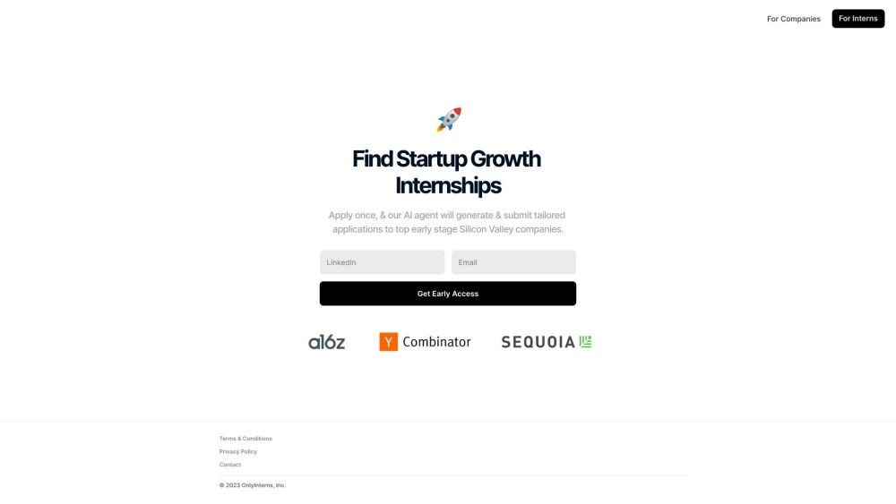 OnlyInterns: Top SV Growth Internships & Startup Connections