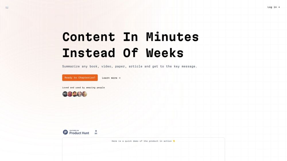 Chapterize.ai: AI Summarizes Books, Videos, Papers Quickly