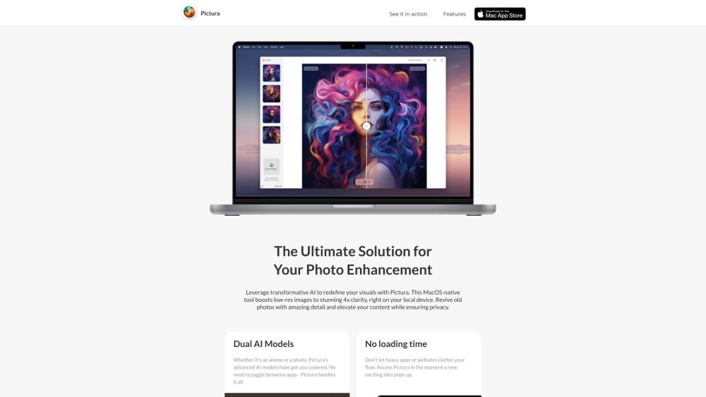 Pictura: AI Photo Enhancer for Mac with Dual Models for Real & Anime Images
