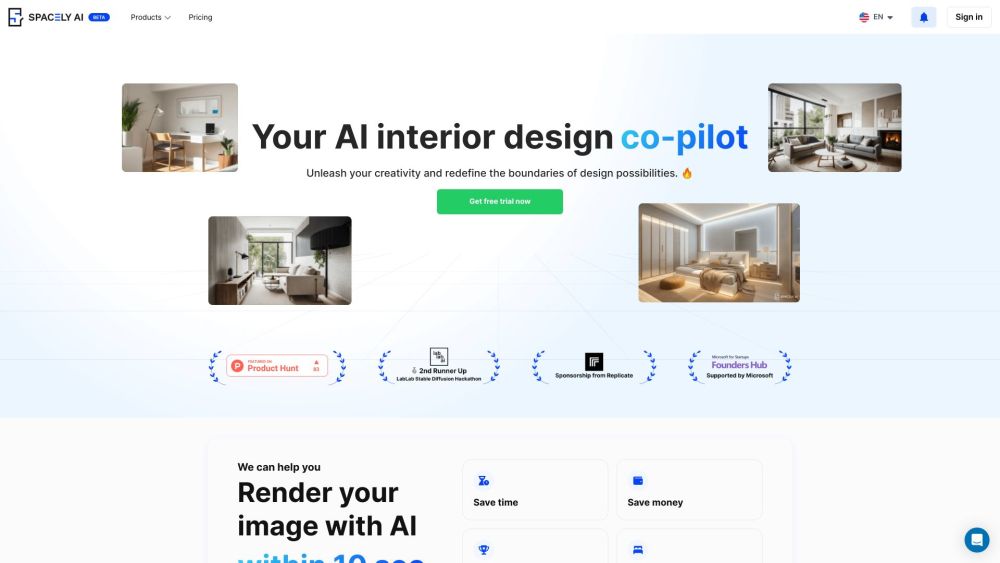 Spacely AI: Unlimited AI-Powered Interior Design for Homes