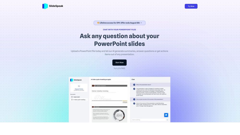 SlideSpeak: Upload PPT, Ask, Summarize, Extract Actions with ChatGPT