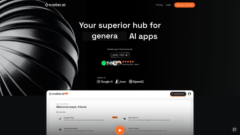 Krater.ai : AI SuperApp for Copywriting, Text-to-Speech & More