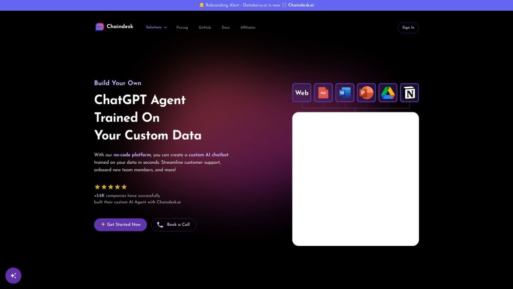 Chaindesk: AI Chatbots for Support, Onboarding & Workflow Optimization